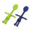 Human Body Shape Silicone Baby Spoon Scoop Heat Resistant Rice Spoon Soft Bendable Baby Care Safe Feeding Accessories - green