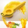 Metal 2-In-1 Lemon Lime Squeezer - Hand Juicer Lemon Squeezer - Max Extraction Manual Citrus Juicer - Yellow-green