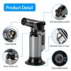 Culinary Butane Torch Lighter Refillable Blow Torch Adjustable Flame Kitchen Cooking BBQ Torch  (Gas Not Included) - Black