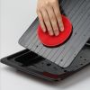 Frozen Foods Defrosting Tray Aluminum Thawing Plate With Multi-Purpose Plastic Drip Tray - black