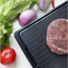 Frozen Foods Defrosting Tray Aluminum Thawing Plate With Multi-Purpose Plastic Drip Tray - black