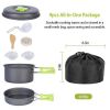 Outdoor Hiking Picnic Camping Cookware Set Picnic Stove Aluminum Pot Pans Kit - Grey - 9 Pcs