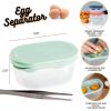 4 In 1 Egg Separator Set Double Egg White Separator With Built In Egg Cracker Food Container Plus Lid and Egg Shell Tweezer Green Color - Generic