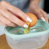 4 In 1 Egg Separator Set Double Egg White Separator With Built In Egg Cracker Food Container Plus Lid and Egg Shell Tweezer Green Color - Generic