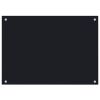 Kitchen Backsplash Black 27.6"x19.7" Tempered Glass - Black