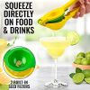 Metal 2-In-1 Lemon Lime Squeezer - Hand Juicer Lemon Squeezer - Max Extraction Manual Citrus Juicer - Yellow-green