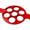 Silicone 7 Holes Fried Egg Mold Pancake Maker Mold Forms Non-Stick Easy Omelette Mold Kitchen Accessories - red