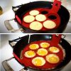 Silicone 7 Holes Fried Egg Mold Pancake Maker Mold Forms Non-Stick Easy Omelette Mold Kitchen Accessories - red