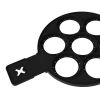 Silicone 7 Holes Fried Egg Mold Pancake Maker Mold Forms Non-Stick Easy Omelette Mold Kitchen Accessories - black