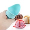 Ice Cream Holder Silicone Ice Cream Cone Ice Cream Cup Cone Shaped Reusable Ice Cream Holder - blue