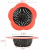 Flower Shaped Kitchen Sink Strainer Floor Drainer Bathtub Cover Drain Tub Stopper Strainers for Floor Laundry Bathroom 4.5inch Diameter - orange