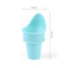 Ice Cream Holder Silicone Ice Cream Cone Ice Cream Cup Cone Shaped Reusable Ice Cream Holder - blue