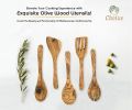 Olive Wood Kitchen Servers Set -5 pcs - As shown