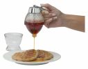 No Drip Honey Dispenser with Stand Honey Comb Shape Plastic Container Maple Syrup and Sugar Syrup Jar Pot - clear