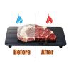 Frozen Foods Defrosting Tray Aluminum Thawing Plate With Multi-Purpose Plastic Drip Tray - black