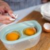 4 In 1 Egg Separator Set Double Egg White Separator With Built In Egg Cracker Food Container Plus Lid and Egg Shell Tweezer Green Color - Generic