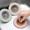 Portable Silicone Strainer Waste Plug Sink Filter Bathroom Shower Drain Sink Drains Cover Sink Colander Sewer Hair Strainer - Green