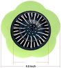Flower Shaped Kitchen Sink Strainer Floor Drainer Bathtub Cover Drain Tub Stopper Strainers for Floor Laundry Bathroom 4.5inch Diameter - green