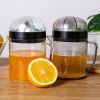 Manual Hand Squeezer Lime Press with Strainer Built-in Measuring Cup and Pitcher 500ml Citrus Lemon Orange Juicer - black