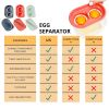 4 In 1 Egg Separator Set Double Egg White Separator With Built In Egg Cracker Food Container Plus Lid and Egg Shell Tweezer Pink Color - Generic
