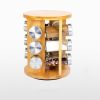 Round Revolving Seasoning Rack with 12 Jars, Countertop Spice Rack Kitchen Organizer - Brown