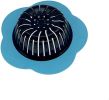 Flower Shaped Kitchen Sink Strainer Floor Drainer Bathtub Cover Drain Tub Stopper Strainers for Floor Laundry Bathroom 4.5inch Diameter - blue