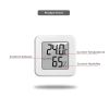 1PC White Mini Electronic Temperature and Humidity Meter Car Thermometer with Smiling Face Display Refrigerator Thermometer - White