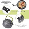 Outdoor Hiking Picnic Camping Cookware Set Picnic Stove Aluminum Pot Pans Kit - Grey - 12 Pcs