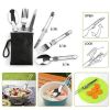 Outdoor Hiking Picnic Camping Cookware Set Picnic Stove Aluminum Pot Pans Kit - Grey - 12 Pcs