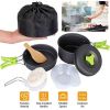 Outdoor Hiking Picnic Camping Cookware Set Picnic Stove Aluminum Pot Pans Kit - Grey - 9 Pcs