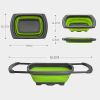 Strainers and Colanders with Extendable Handles Collapsible Colander Strainer Over The Sink Veggies Fruit Pasta Folding Strainer for Kitchen - green