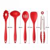 Non Stick Silicone Cooking Utensils Premium Heat Resistant 10 PCS Set - Red