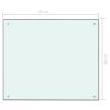 Kitchen Backsplash White 27.6"x23.6" Tempered Glass - White