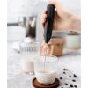 Handheld Frother Electric Whisk, Milk Foamer, Mini Mixer with Stand - Curry