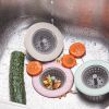 Portable Silicone Strainer Waste Plug Sink Filter Bathroom Shower Drain Sink Drains Cover Sink Colander Sewer Hair Strainer - Blue