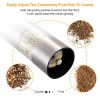 Electric Salt Pepper Grinder with Light Adjustable Coarseness Stainless Steel Salt Pepper Shaker - Silver
