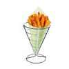 Basket Holder French Fries Stand with Sauce Dish - Cone Snack Display Stand - Chicken Nuggets Fried Foods Display Rack - stainless steel