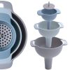 4-in-1 Funnel Plastic Multi-Purpose Large Diameter Filter Funnel Oil Funnel Kitchenware - orange