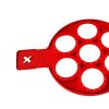 Silicone 7 Holes Fried Egg Mold Pancake Maker Mold Forms Non-Stick Easy Omelette Mold Kitchen Accessories - red