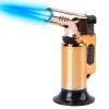Culinary Butane Torch Lighter Refillable Blow Torch Adjustable Flame Kitchen Cooking BBQ Torch  (Gas Not Included) - Gold