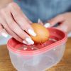 4 In 1 Egg Separator Set Double Egg White Separator With Built In Egg Cracker Food Container Plus Lid and Egg Shell Tweezer Pink Color - Generic