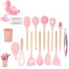 33pcs Set Wooden Handle Silicone Kitchen Utensils 33 Pieces Set Silicone Spoon Shovel Kitchen Gadgets Set Silicone Kitchen Utensils - Dark Green