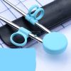 Learning Chopsticks Helper Training Chopstick Stainless Steel Chopsticks for Right or Left Handed Kids Teens Adults Beginners  - blue