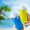 Summer Squeeze Homemade Juice Water Bottle Quick-Frozen Smoothie Sand Cup Pinch Fast Cooling Magic Ice Cream Slushy Maker Beker - Yellow