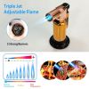 Culinary Butane Torch Lighter Refillable Blow Torch Adjustable Flame Kitchen Cooking BBQ Torch  (Gas Not Included) - Gold