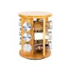 Round Revolving Seasoning Rack with 12 Jars, Countertop Spice Rack Kitchen Organizer - Brown