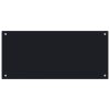 Kitchen Backsplash Black 35.4"x15.7" Tempered Glass - Black