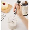 Handheld Frother Electric Whisk, Milk Foamer, Mini Mixer with Stand - Curry