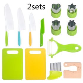 Children's Plastic Birthday Cake Stand Knife Toy Suit (Option: 13Piece Set 2PC)