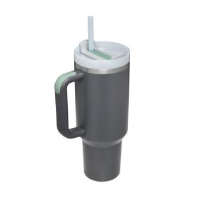 1200ml Stainless Steel Mug Coffee Cup Thermal Travel Car Auto Mugs Thermos 40 Oz Tumbler with Handle Straw Cup Drinkware New In (Color: B, capacity: 1200ml)